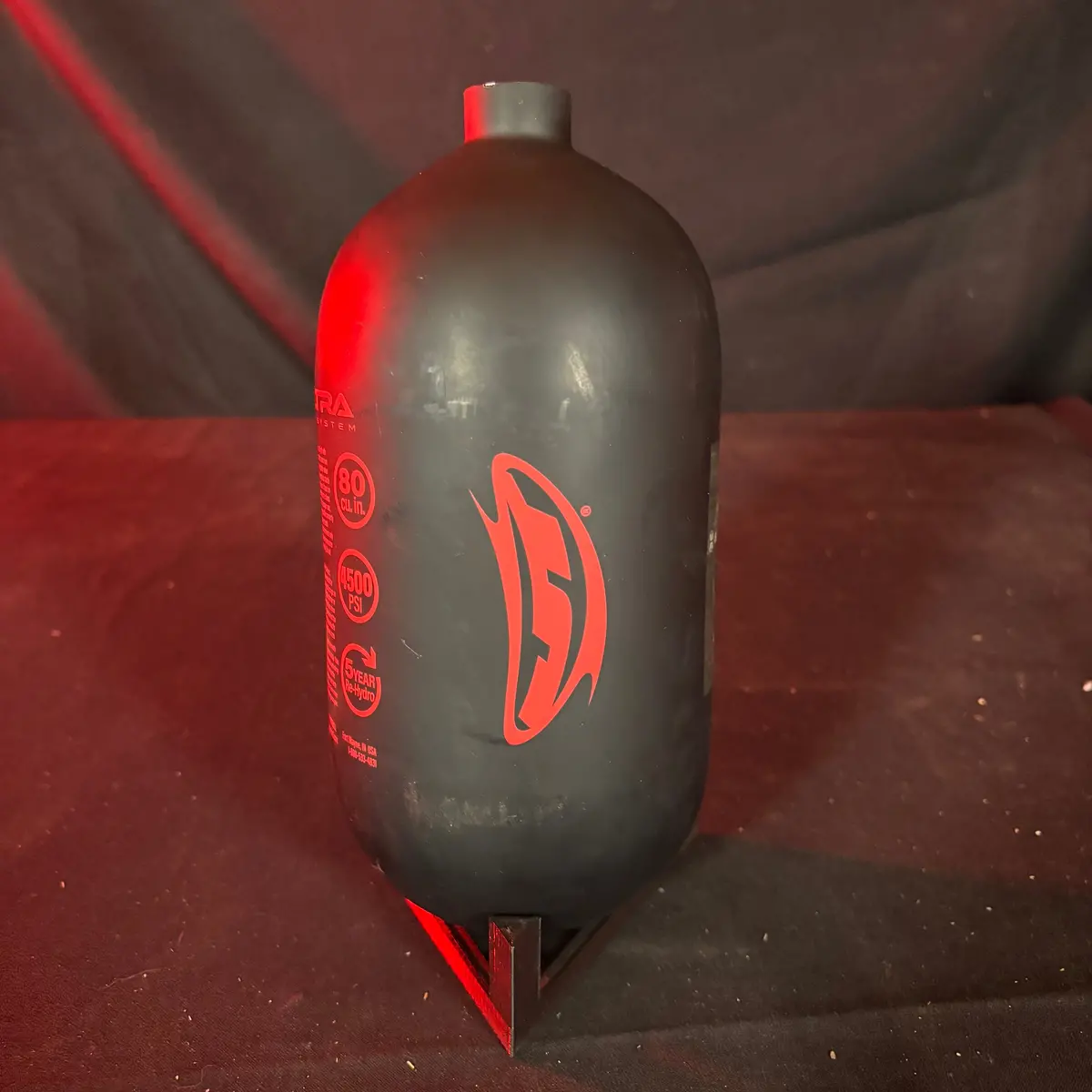 Used Jt Air System 80/4500 Paintball Tank - Black/Red 1