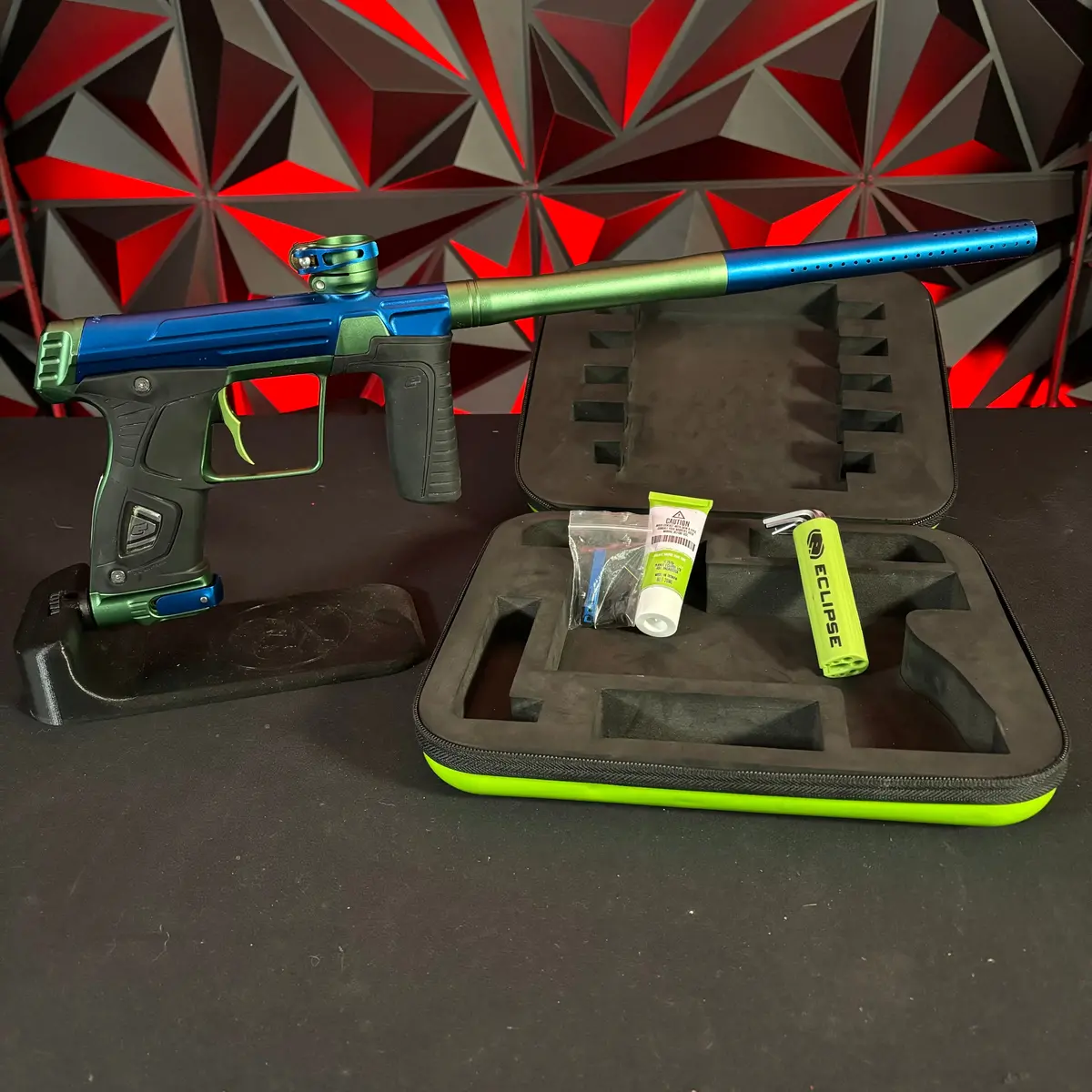 Used Planet Eclipse Gtek 170R Paintball Marker - Blue/Green W/ Deucetrigger 1
