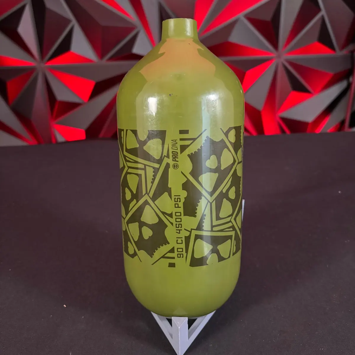 Used Infamous Skeleton Air 90/4500 Paintball Tank- Olive/Black *Bottle Only* 1