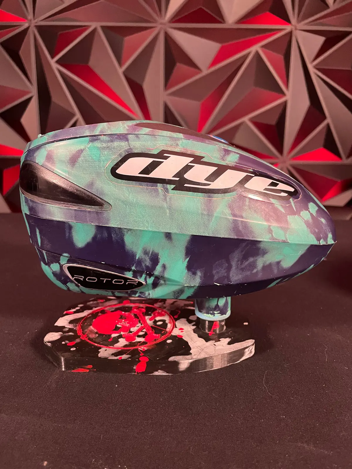 Used Dye Rotor Paintball Loader - Teal/Purple Swirl W/ Speed Feed 1