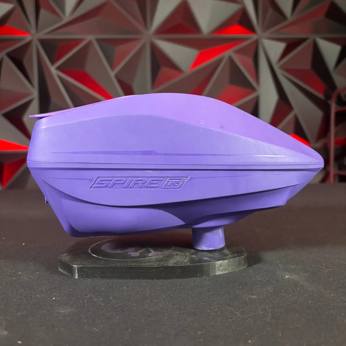 Used Virtue Spire Ir2 Paintball Loader - Purple W/ Rain Lid And Spring Ramp 1