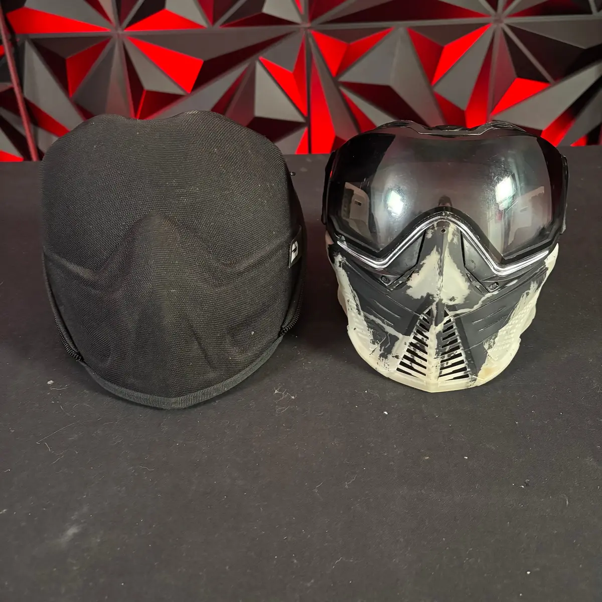 Used Push/Infamous Paintball Mask - Clear Skull W/Hard Case & Hd Lens 1