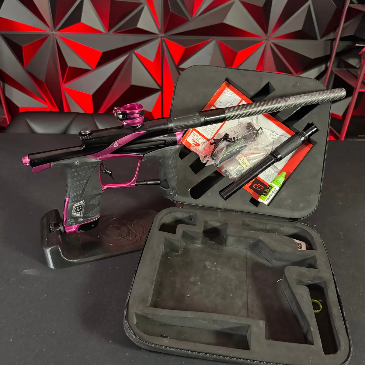 Used Planet Eclipse Lv1.6 Paintball Gun - Black/Pink W/Infamous Deuce Trigger 1