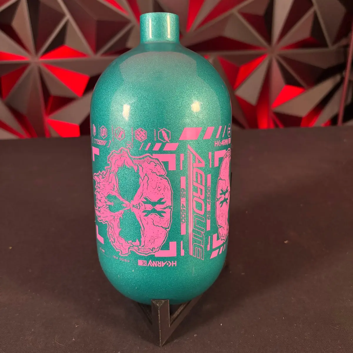 Used Hk Army "Extra Lite" 68/4500 Paintball Tank - Teal/ Pink *Bottle Only* 1