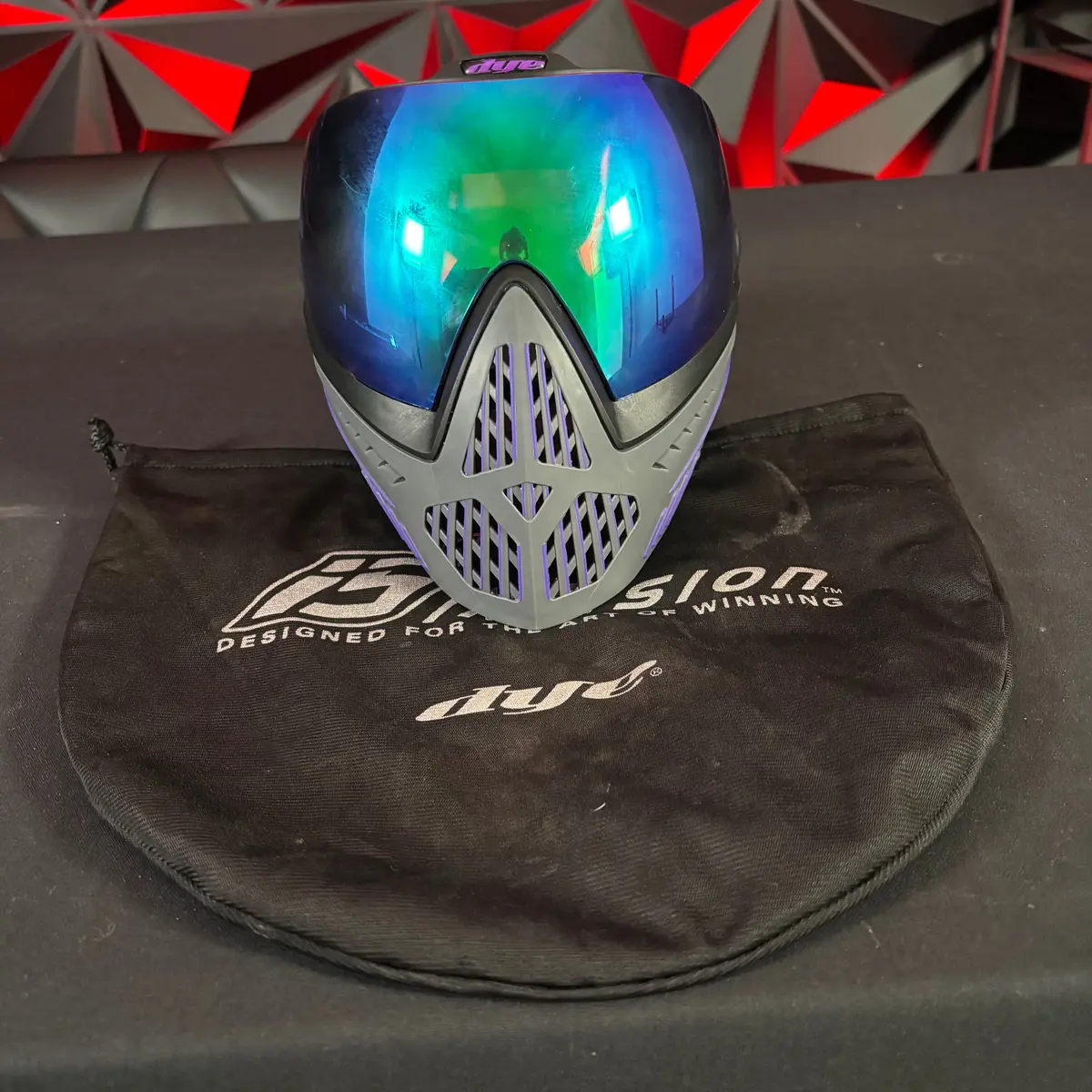 Used Dye I5 Paintball Mask - Purple W/ Soft Goggle Bag 1