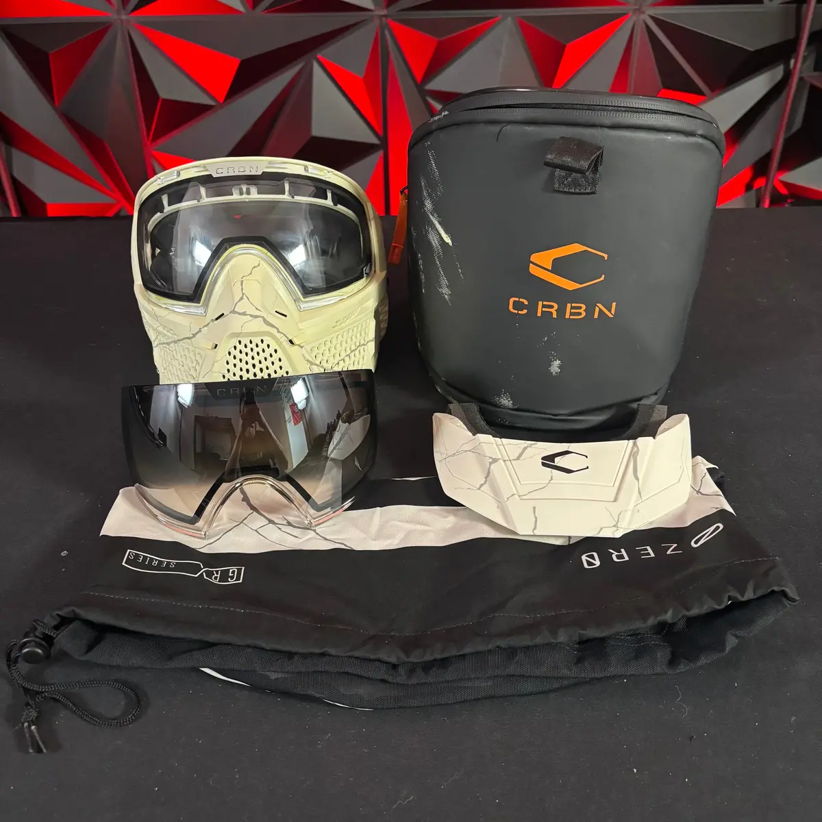 Used Carbon Grx More Coverage Paintball Mask - Fractured 1