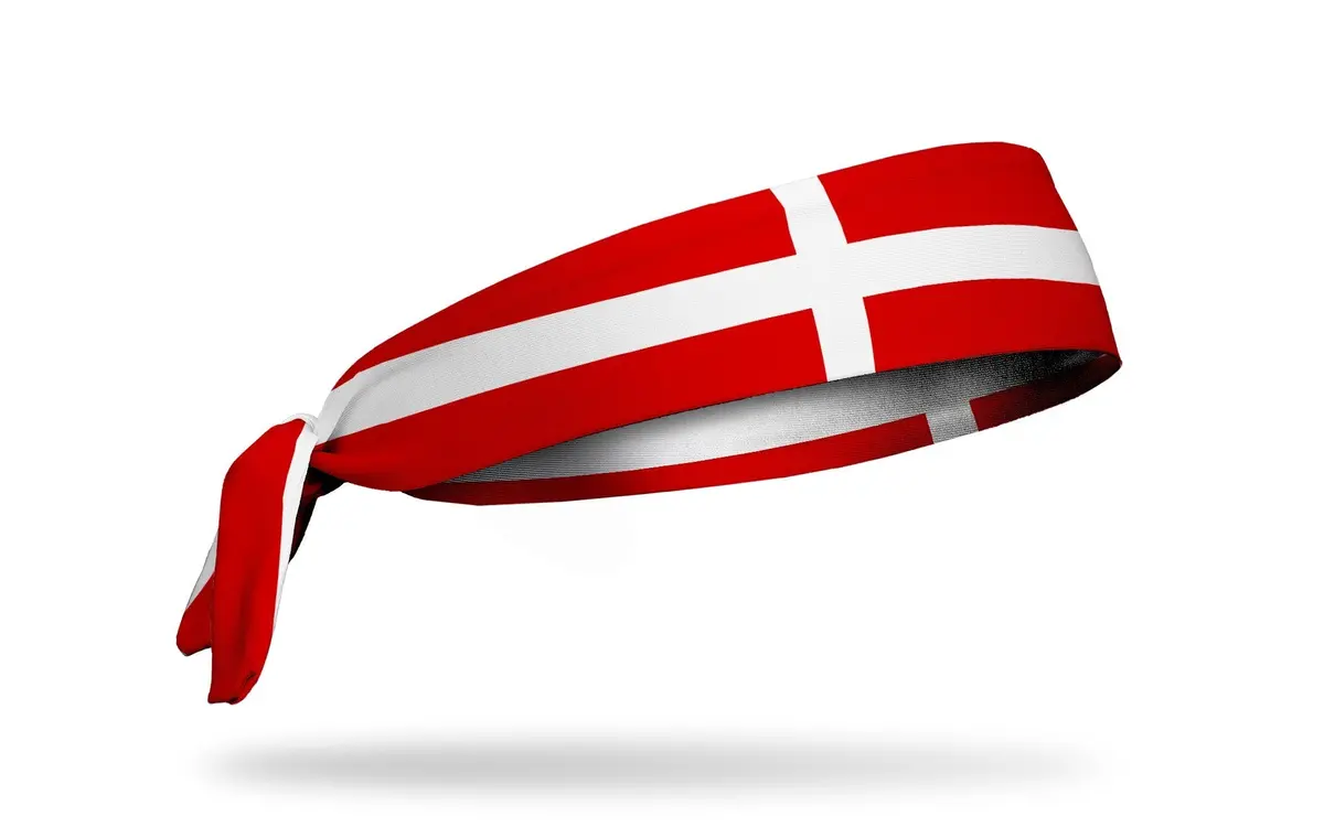 Denmark Flag Flex Tie Headband 1