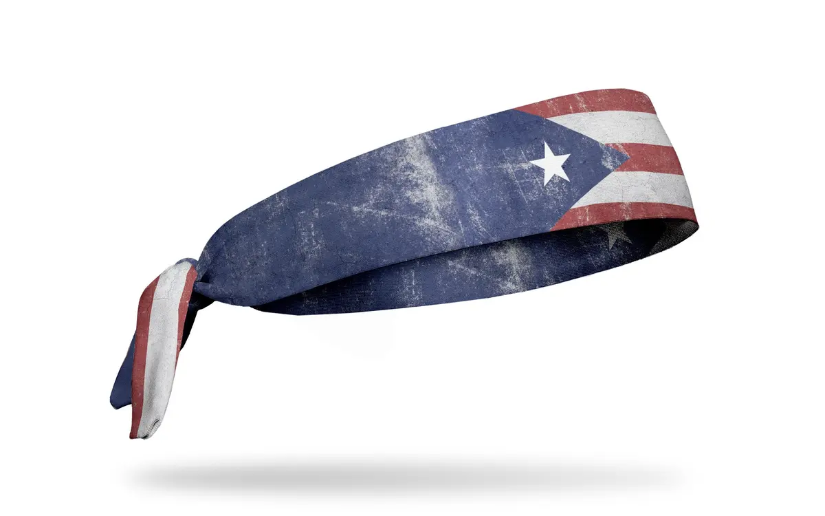 Puerto Rico Grunge Flex Tie Headband 1