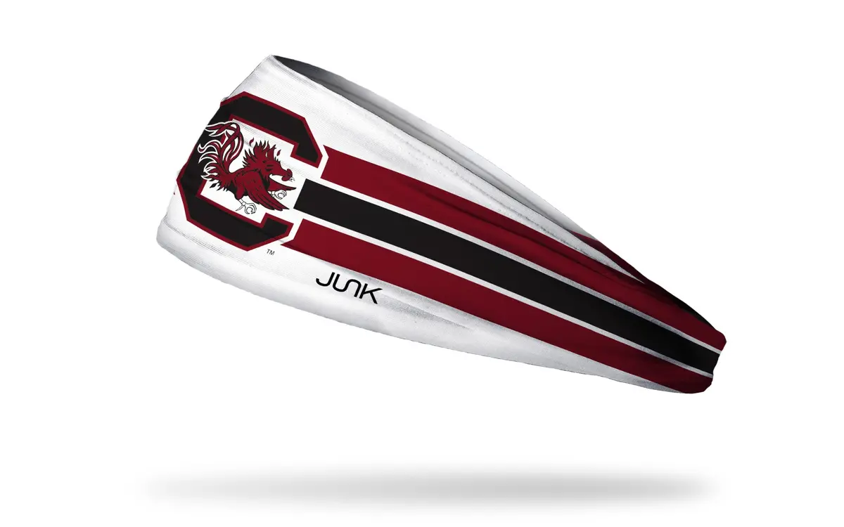 University Of South Carolina: Gamecocks Stripes White Big Bang Lite Headband 1
