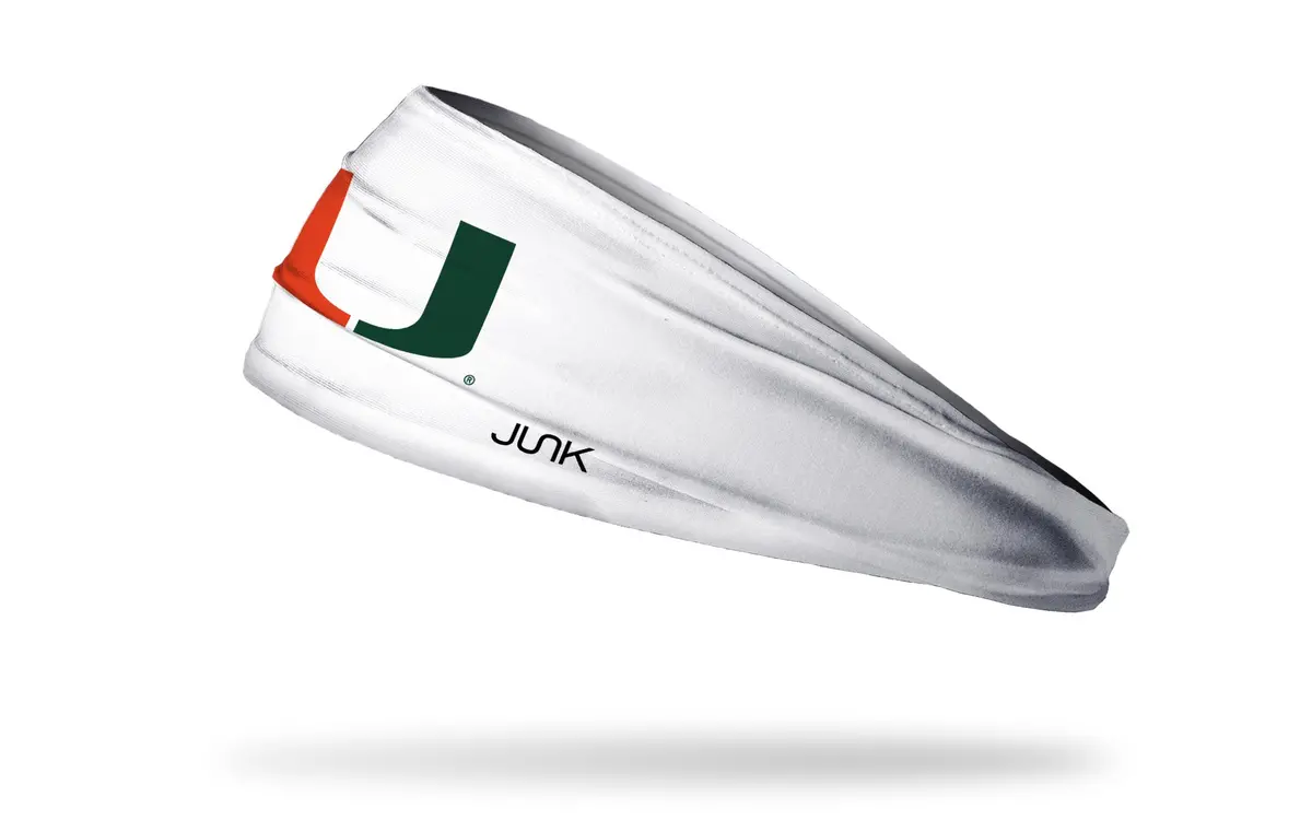 University Of Miami: Logo White Big Bang Lite Headband 1