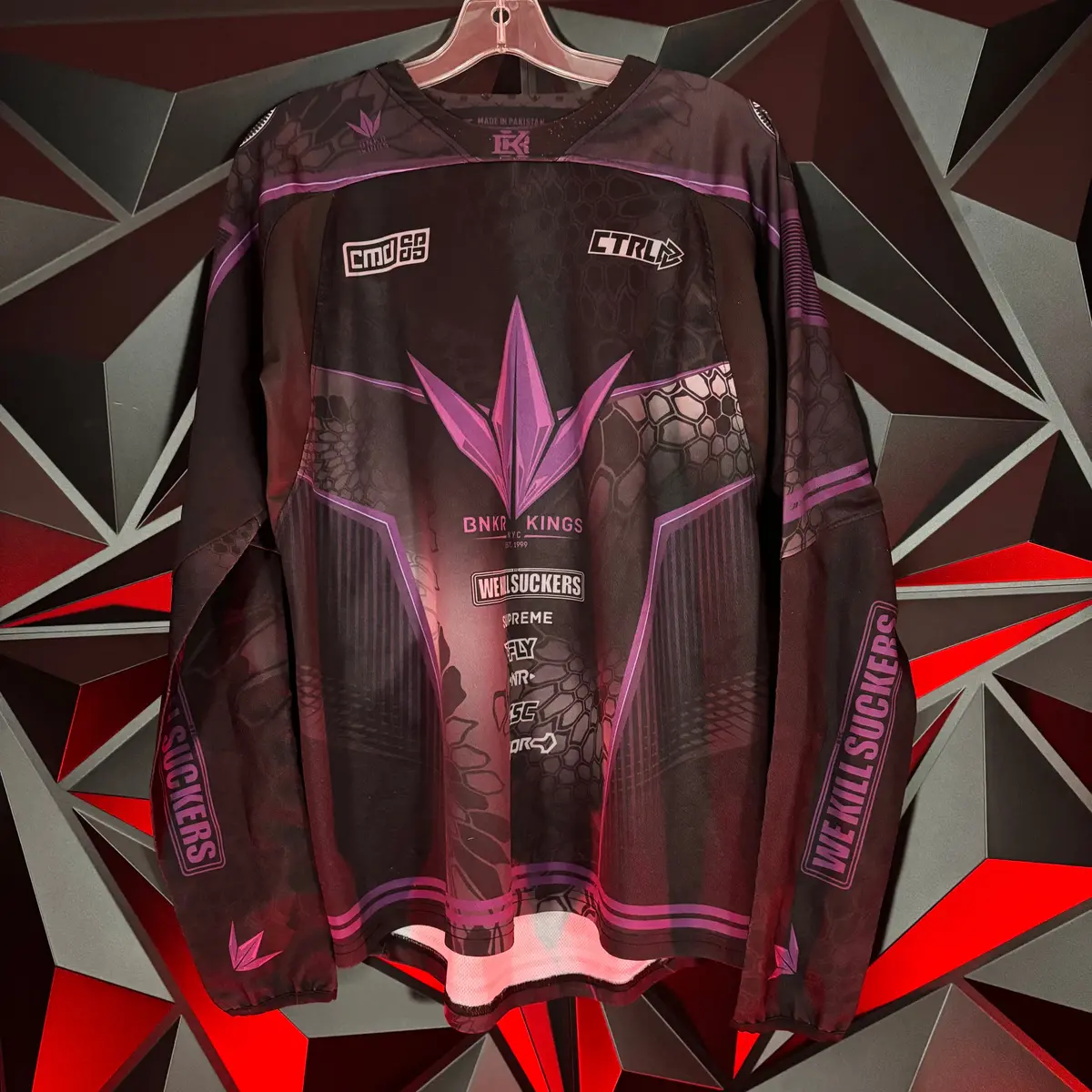 Used Bunkerking Paintball Jersey - Black/Purple - Large 1