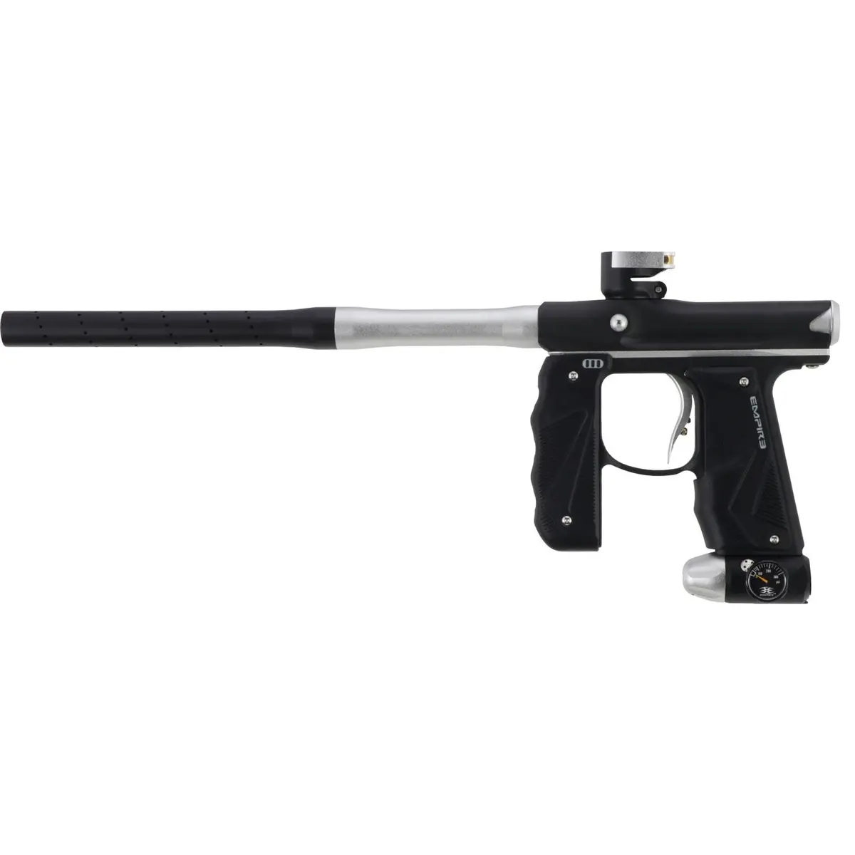 Empire Paintball Mini Gs Marker W/ 2 Piece Barrel - Dust Black/Dust Silver 1