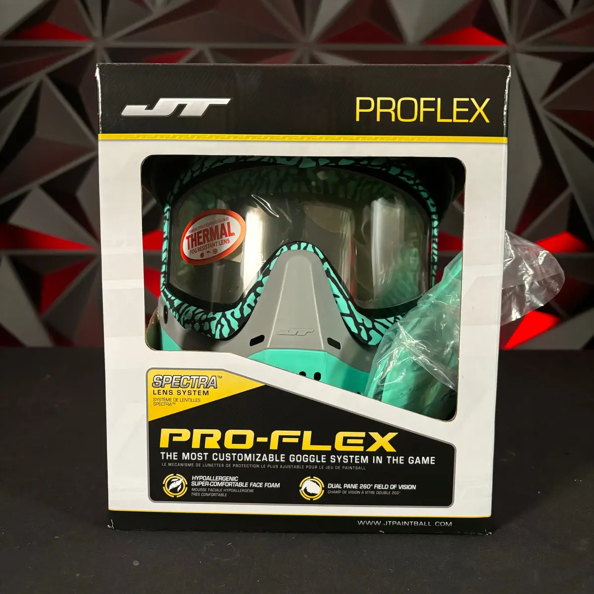 Used Jt Proflex Paintball Mask - Le Teal Elephant W/Clear Lens & Matching Teal Ears 1