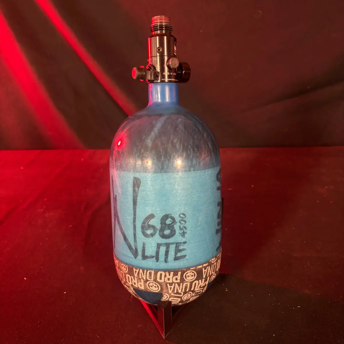 Used Ninja Sl2 68/4500 Paintball Tank  - Blue W/ Ninja Ultralight Reg 1