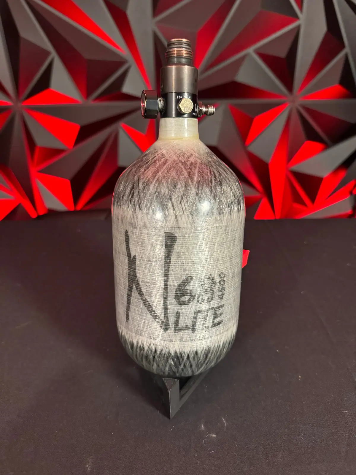 Used Ninja Lite 68/4500 Paintball Tank - Grey Ghost W/Standard Regulator 1