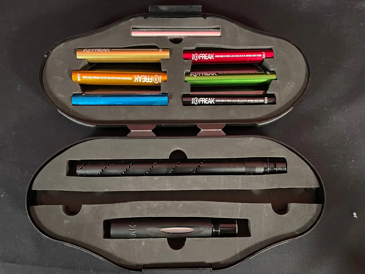 Used Freak Insert Boremaster Kit W/ Two Piece Freak Barrel - Aluminum - Autococker Threaded - Original Plastic Freak Case 1