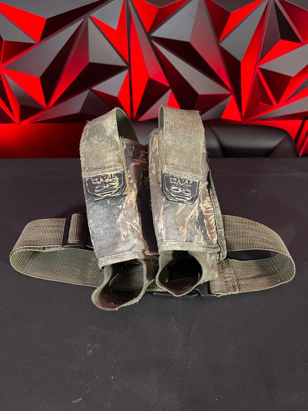 Used Valken Double Pod Pouch - Tiger Camo Olive 1