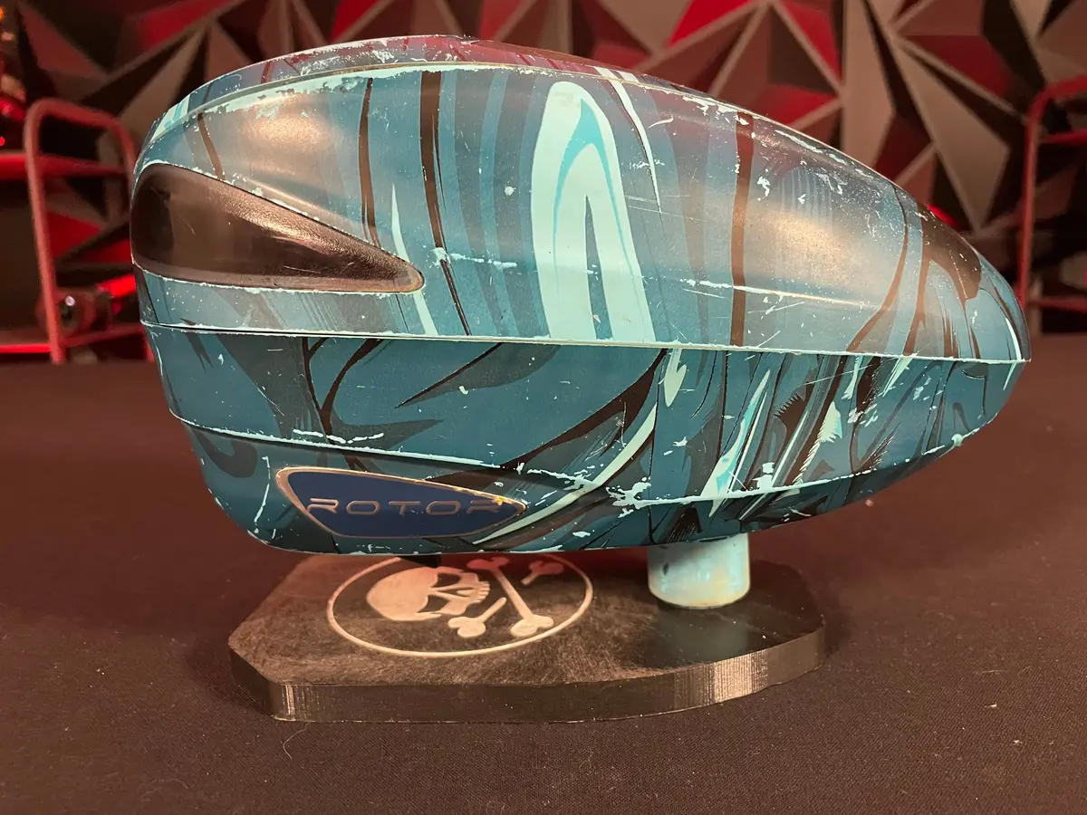 Used Dye Rotor Paintball Loader - Graphic Blue W/Speedfeed 1