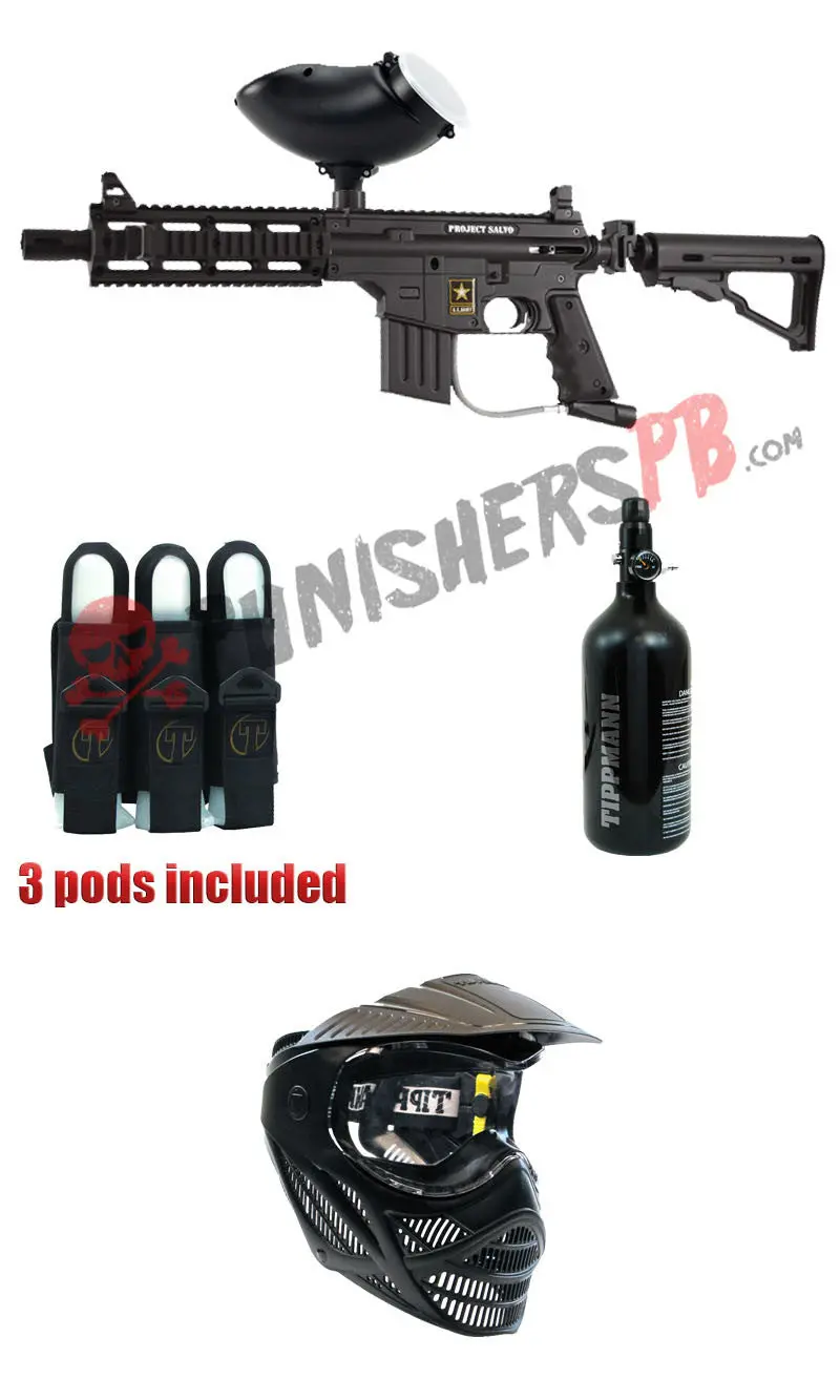 Tippmann Project Salvo Complete Paintball Gun Package 1