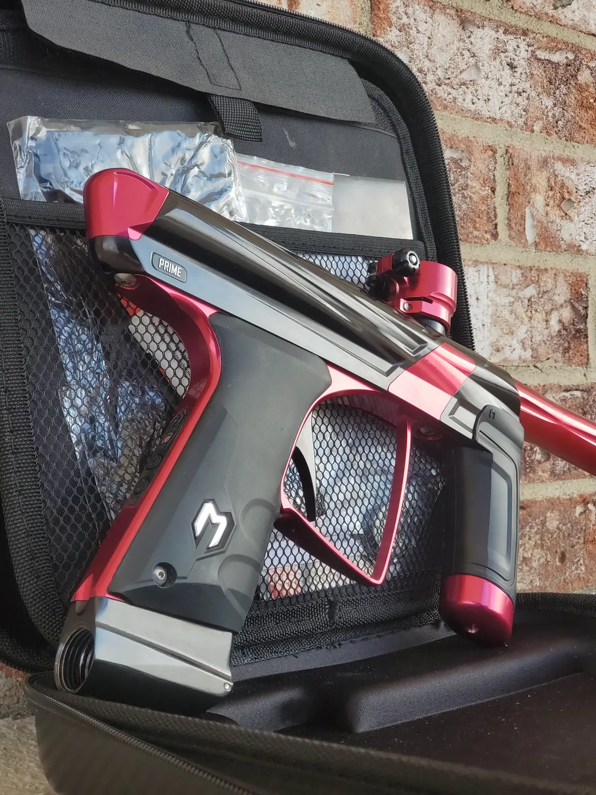 Used Macdev Prime Xts Paintball Gun - Gloss Black / Gloss Red 1