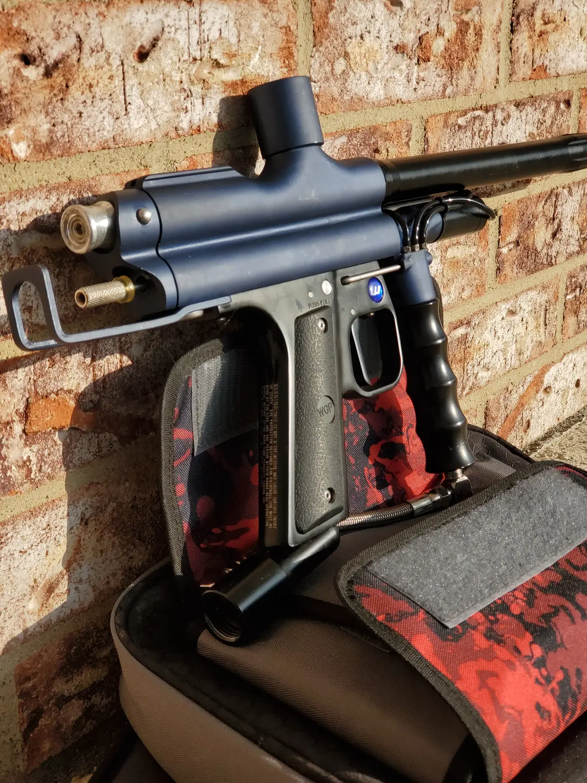 Used Worr Games Products Trilogy Autococker Paintball Marker- Blue / Black 1