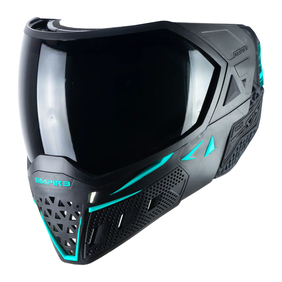 Empire Evs Paintball Mask - Black/Aqua (Thermal Smoke & Clear Lens) 1