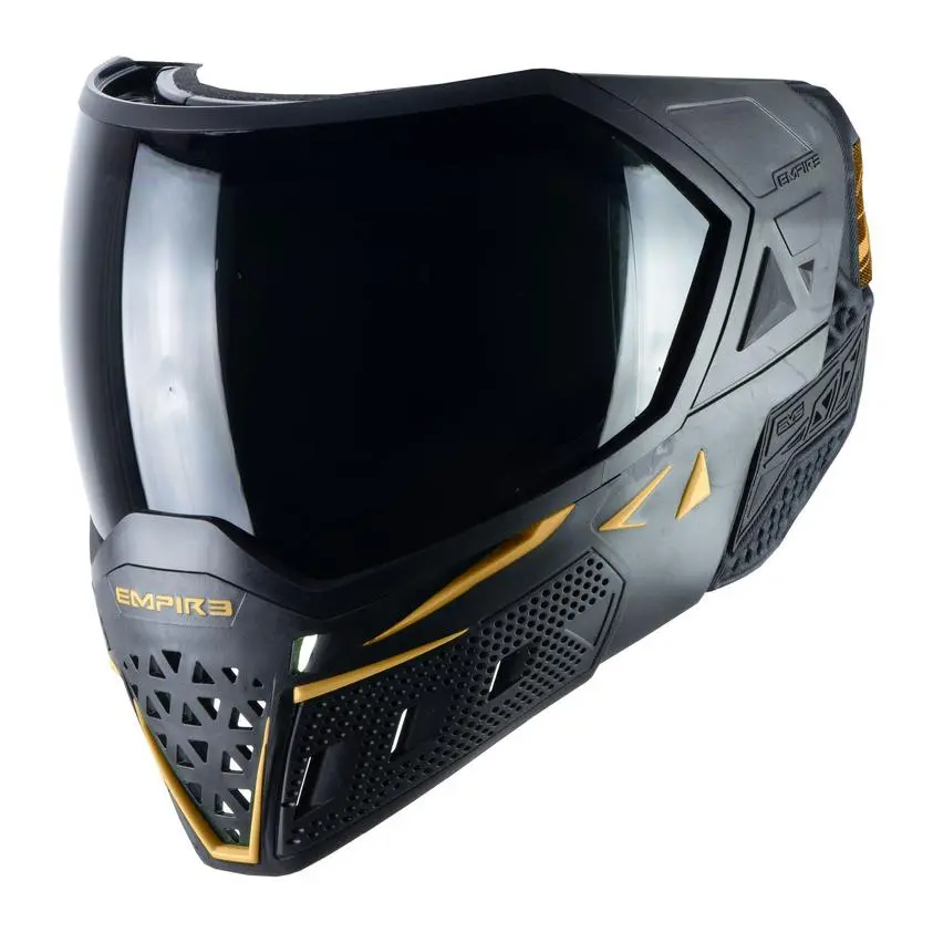 Empire Evs Paintball Mask - Black/Gold (Thermal Smoke & Clear Lens) 1