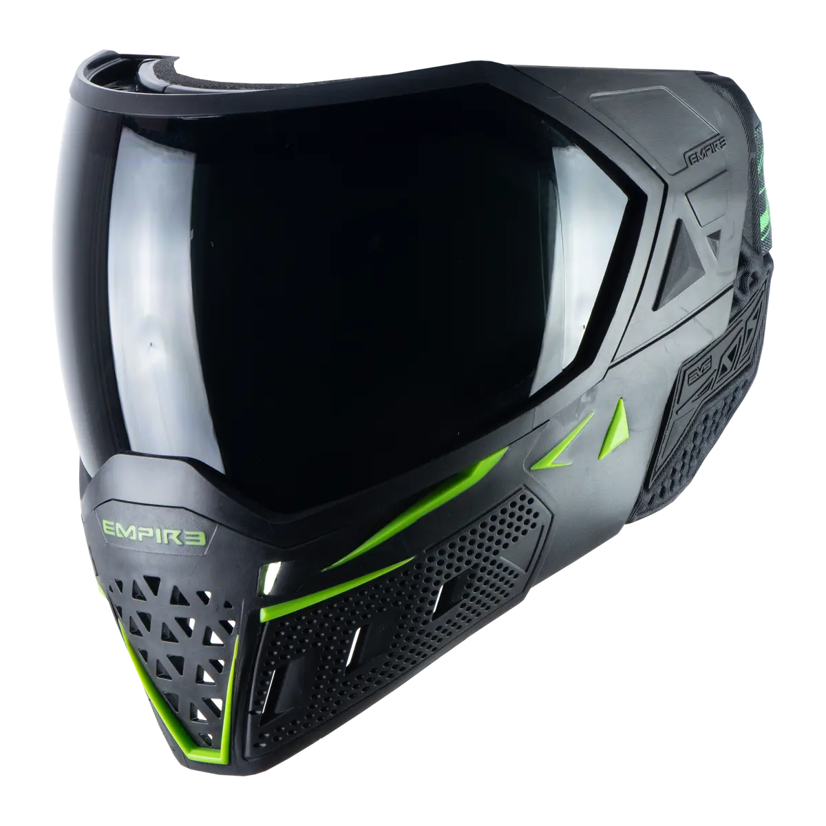 Empire Evs Paintball Mask - Black/Green (Thermal Smoke & Clear Lens) 1