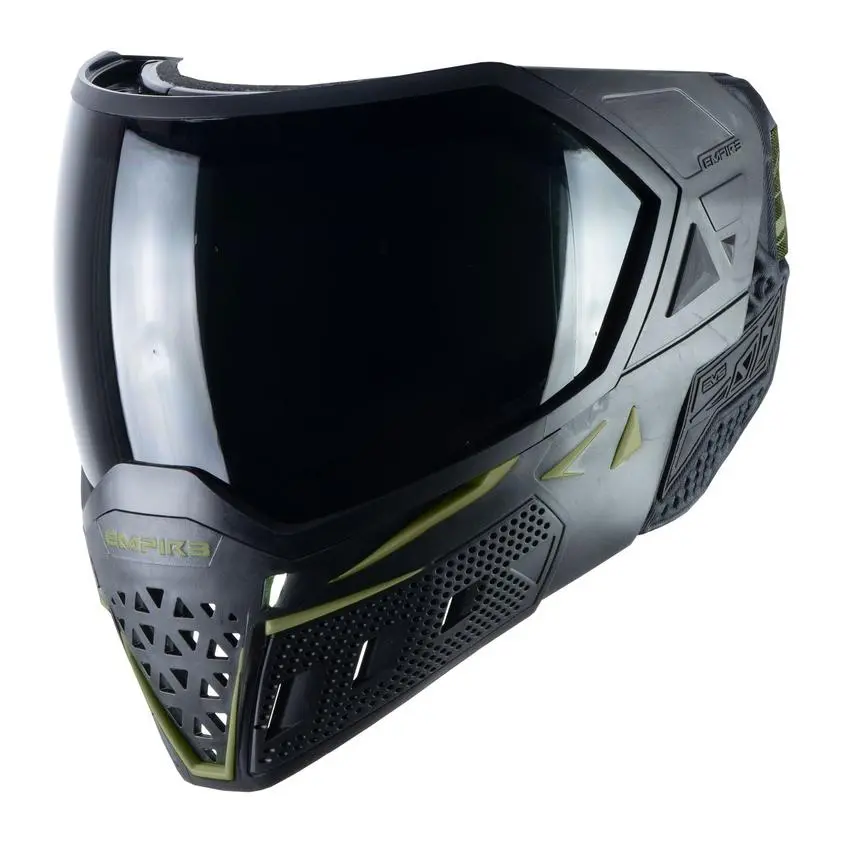 Empire Evs Paintball Mask - Black/Olive (Thermal Smoke & Clear Lens) 1