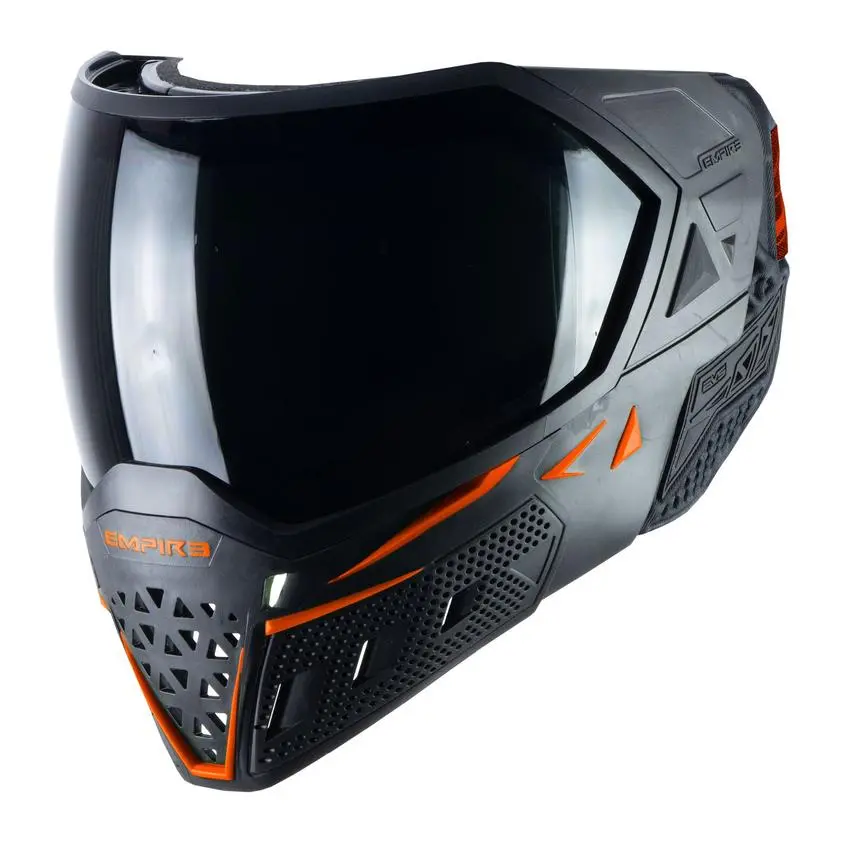 Empire Evs Paintball Mask - Black/Orange (Thermal Smoke & Clear Lens) 1