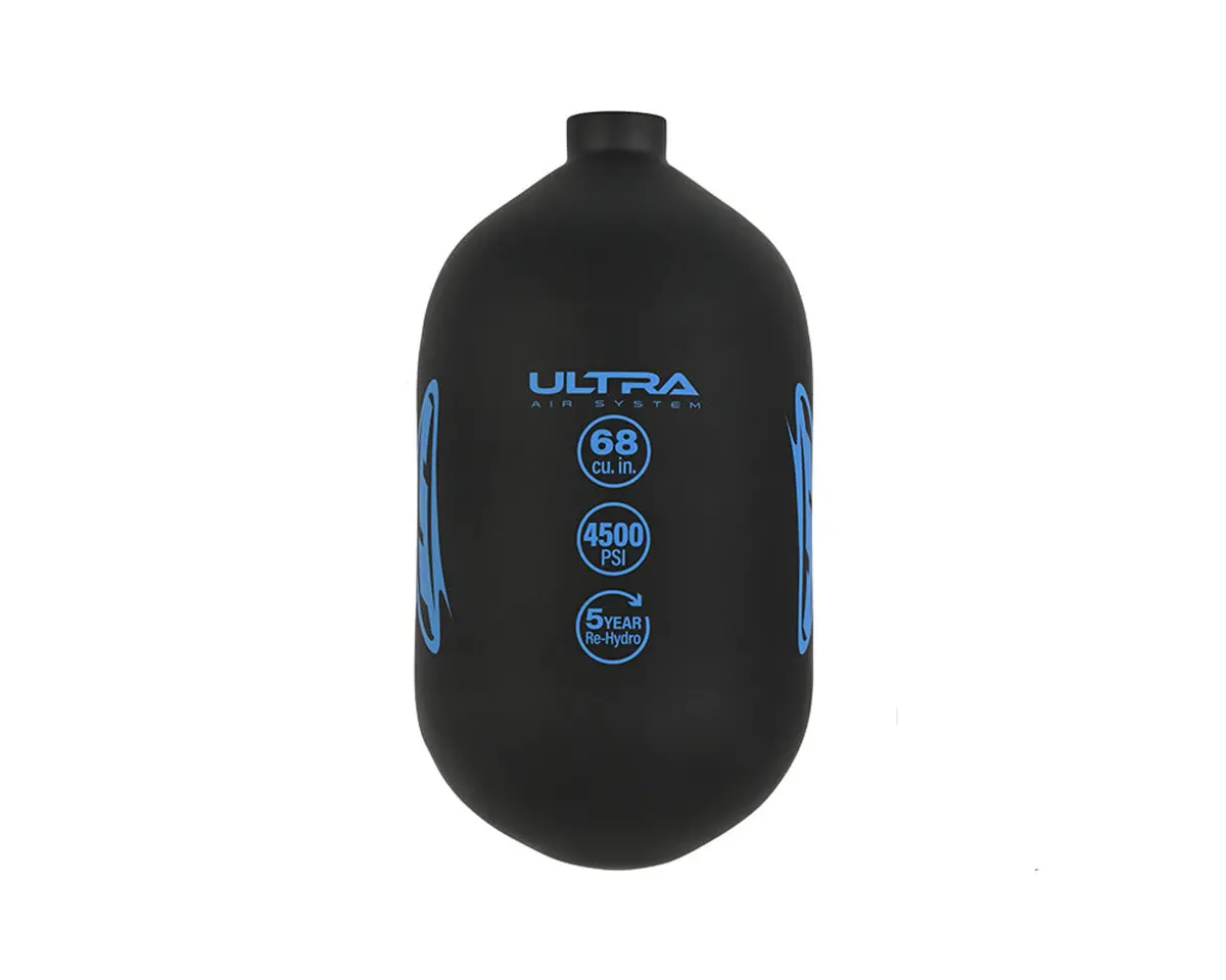 Jt Ultra Light 68Ci 4500Psi Hpa Paintball Tank - Matte Black/Blue - Bottle Only 1