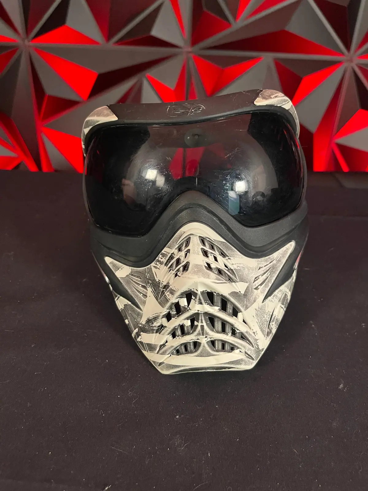 Used V-Force Grill Paintball Mask - White/Black 1