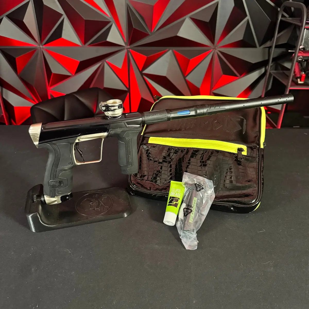 Used Planet Eclipse Cs2 Paintball Marker- Black/Sandstone W/Dust Eye Covers & S63 Barrel System 1