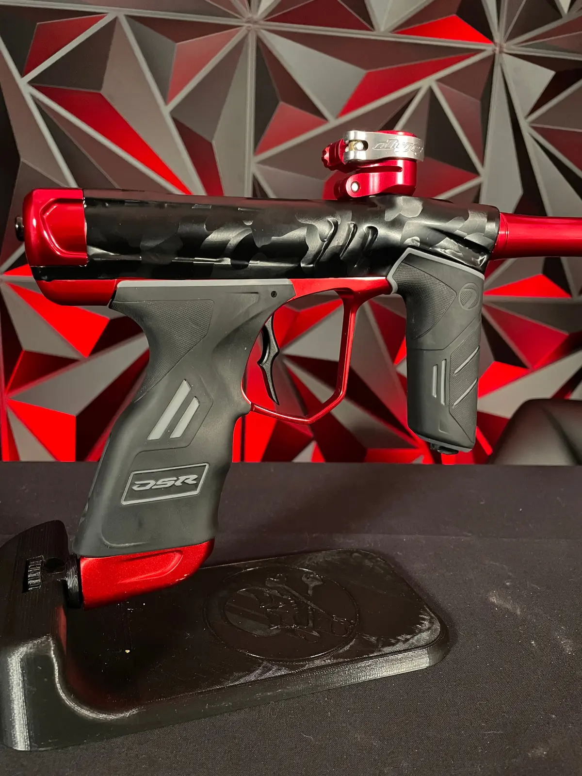 Used Dye Dsr+ Paintball Gun - "Lava" - Vinyl Wrapped Black Camo W/Impro Kit 1