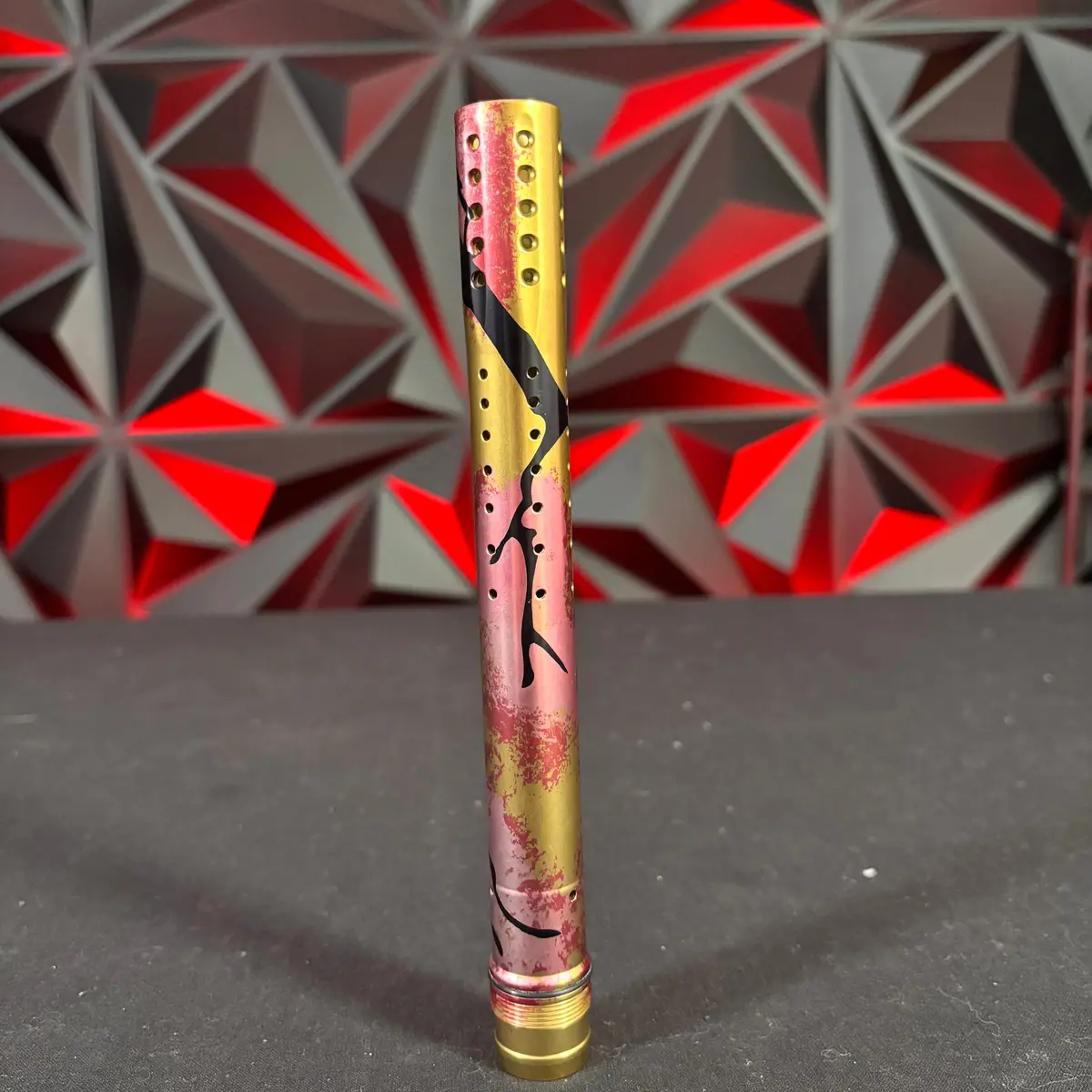 Used Dye Ul Paintball Barrel Tip - Custom Gold Cherry Blossom 1