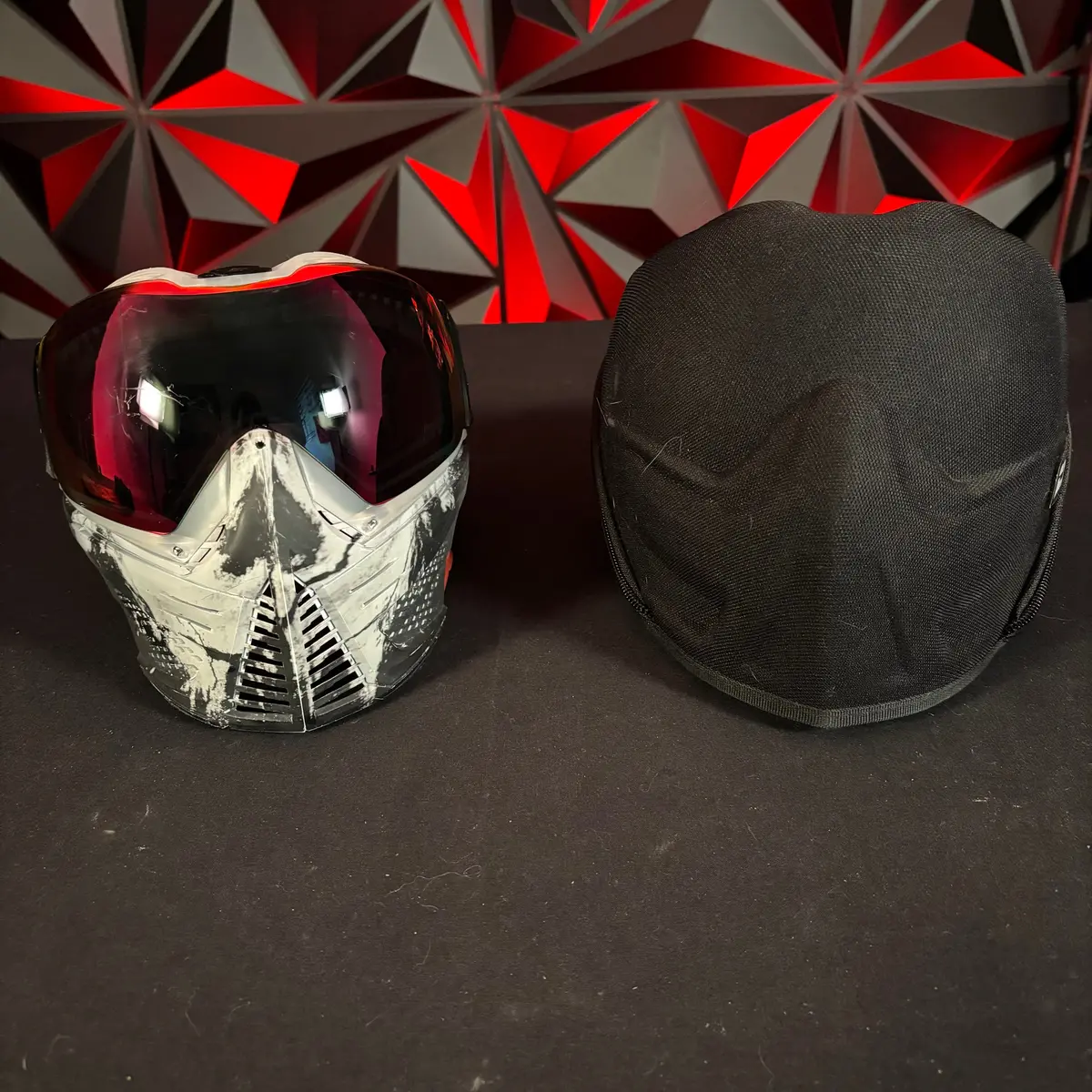 Used Push/Infamous Skull Paintball Mask W/Hard Case 1