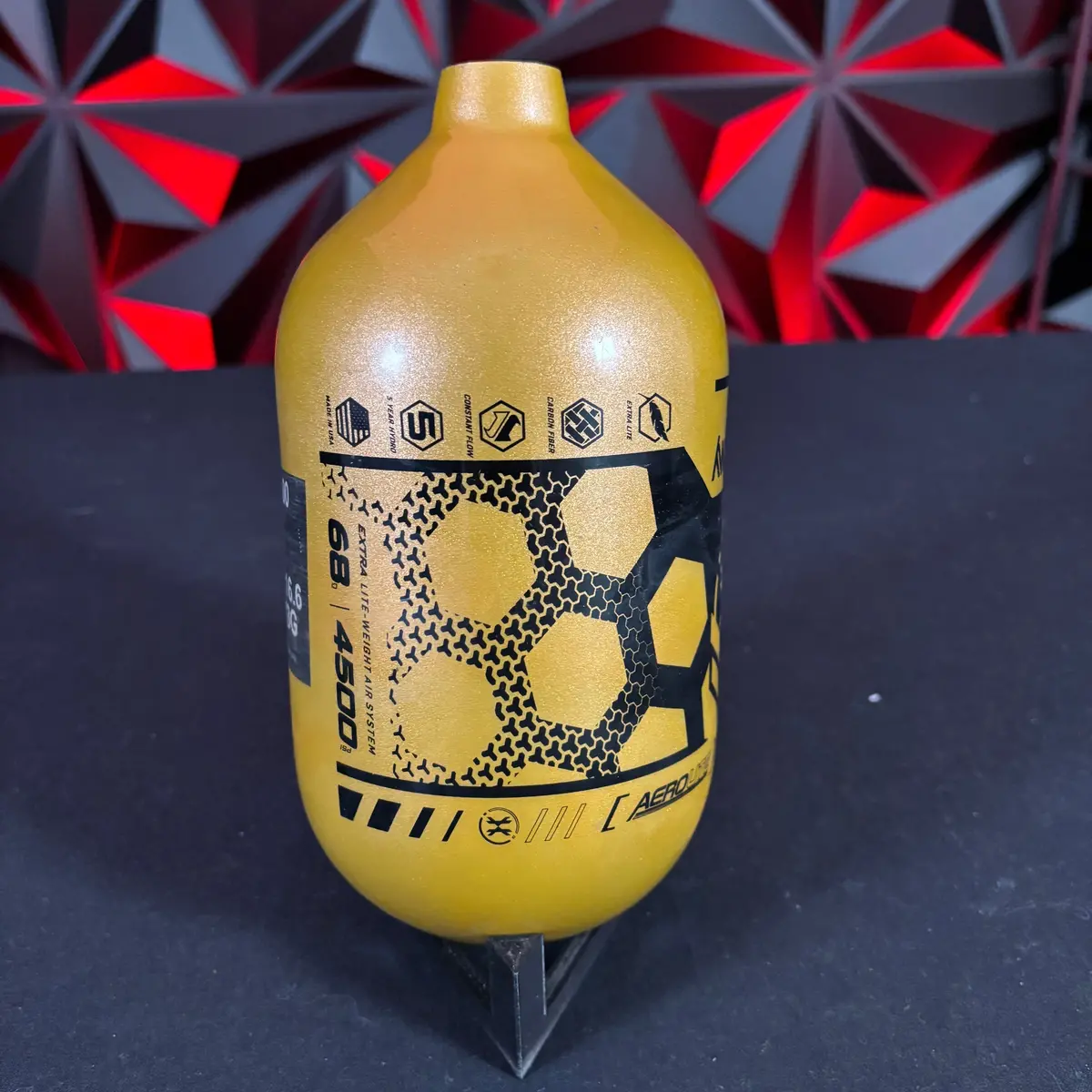 Used Hk Army 68/4500 Aerolite Paintball Tank - Gold/Black 1