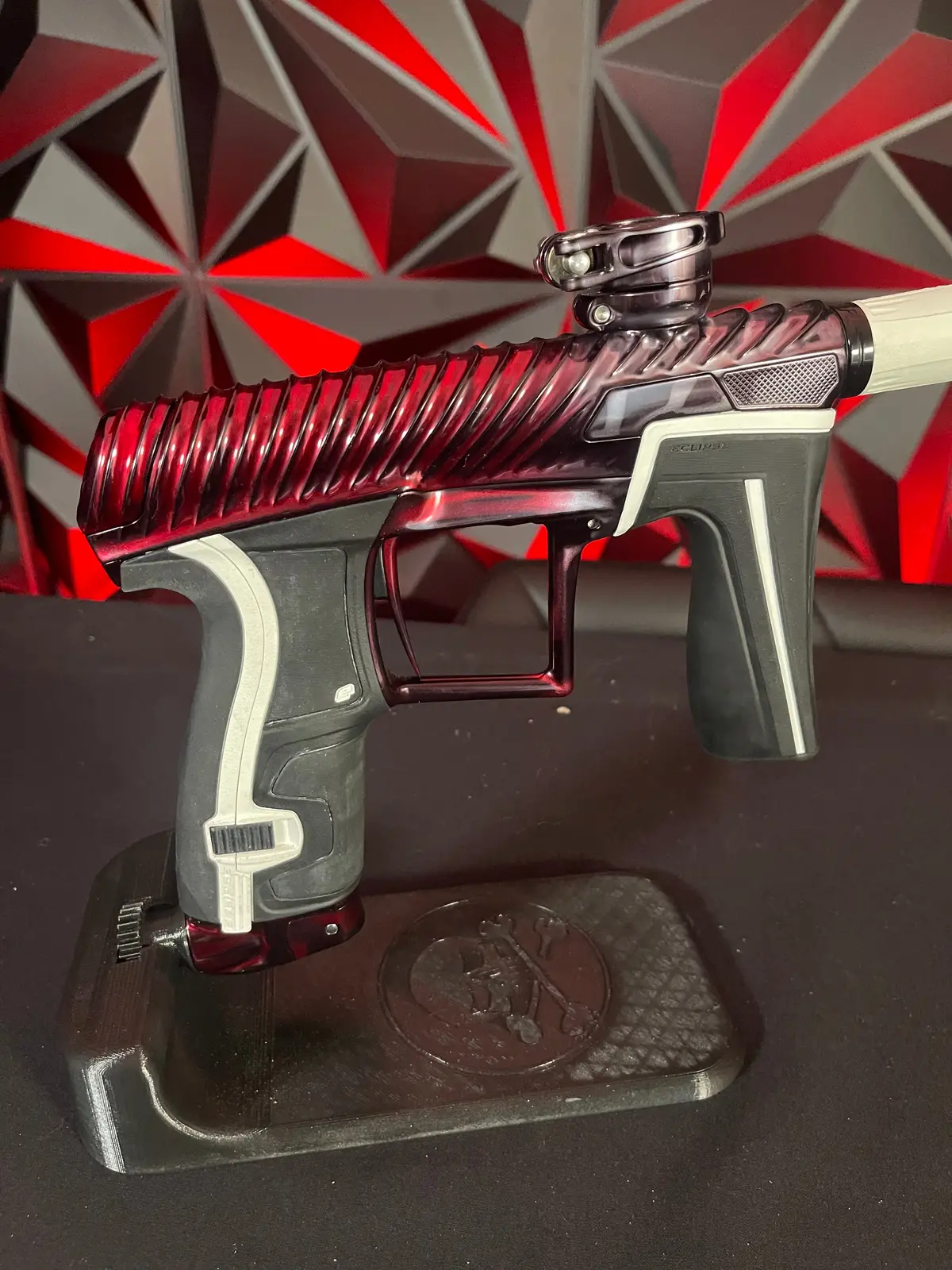 Used Planet Eclipse Geo 4 Twister Paintball Gun - Red/Grey Acid Wash 1