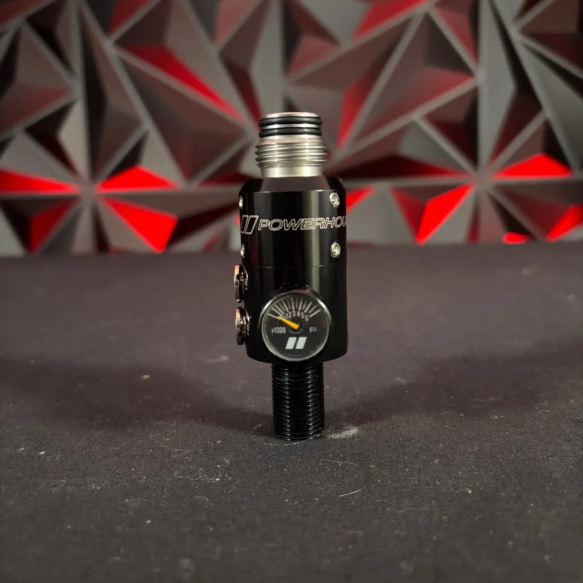 Used Powerhouse Tko "Long Body" Tank Regulator - Gloss Black 1
