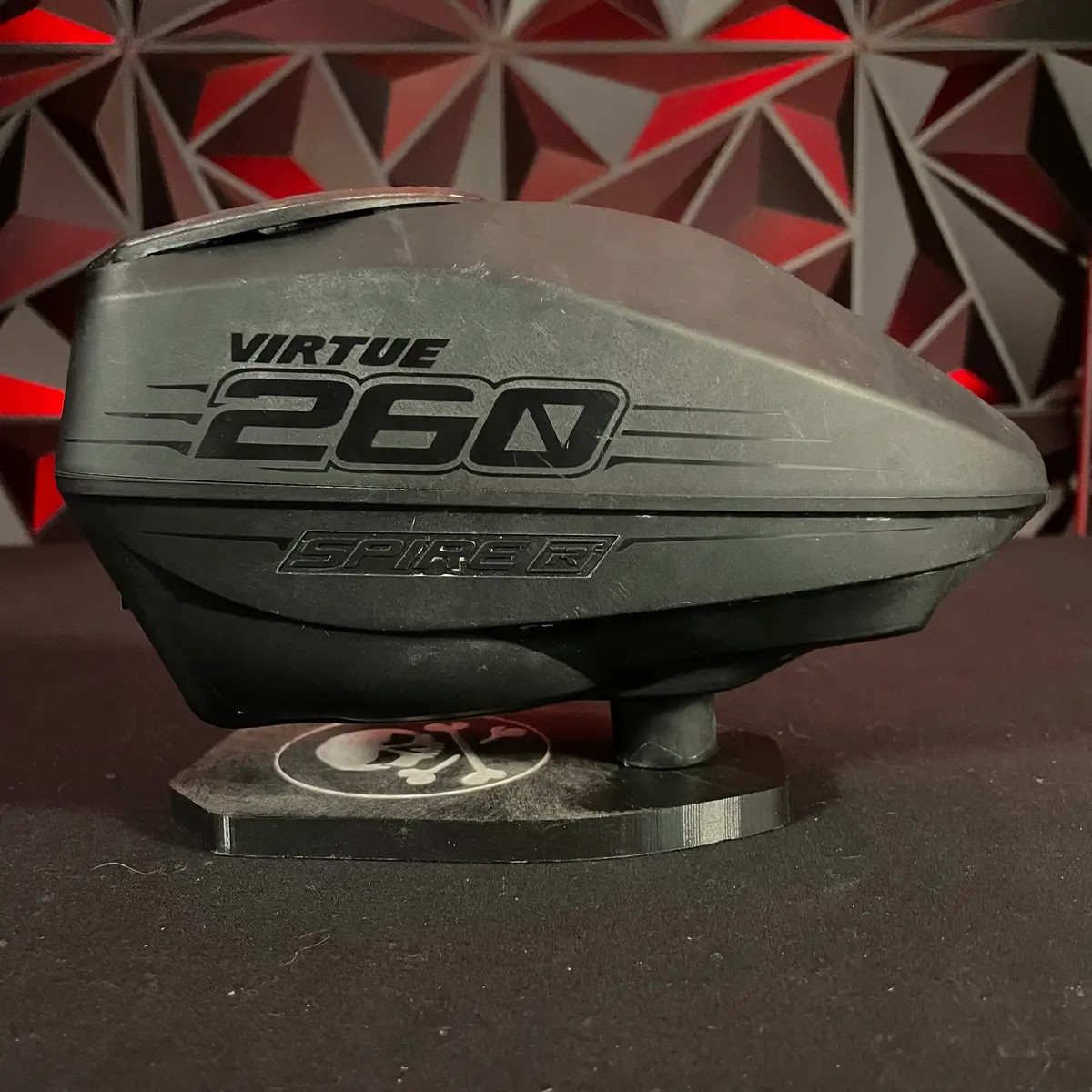 Used Virtue Spire Ir2 260 Paintball Loader - Black W/ Ntr Speedfeed And Spring Ramp 1