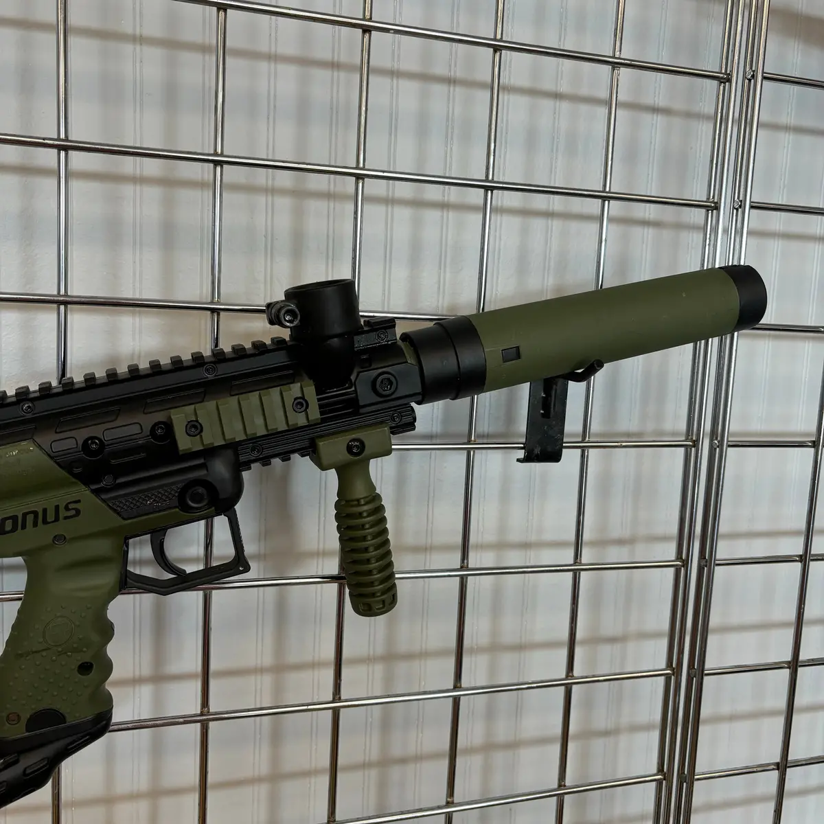 Used Tippmann Cronus Tactical Paintball Gun - Olive W/Gxg Gravity Fed Hopper 1