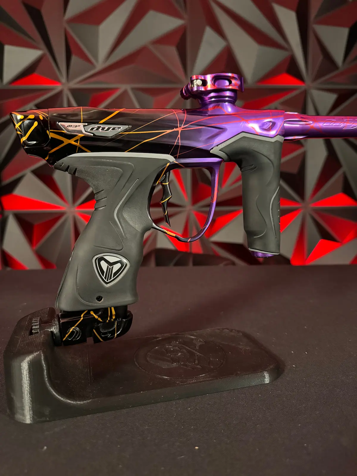 Used Dye M3+ Paintball Marker - Polished Black/Purple/Green Splash (Kawasaki) 1
