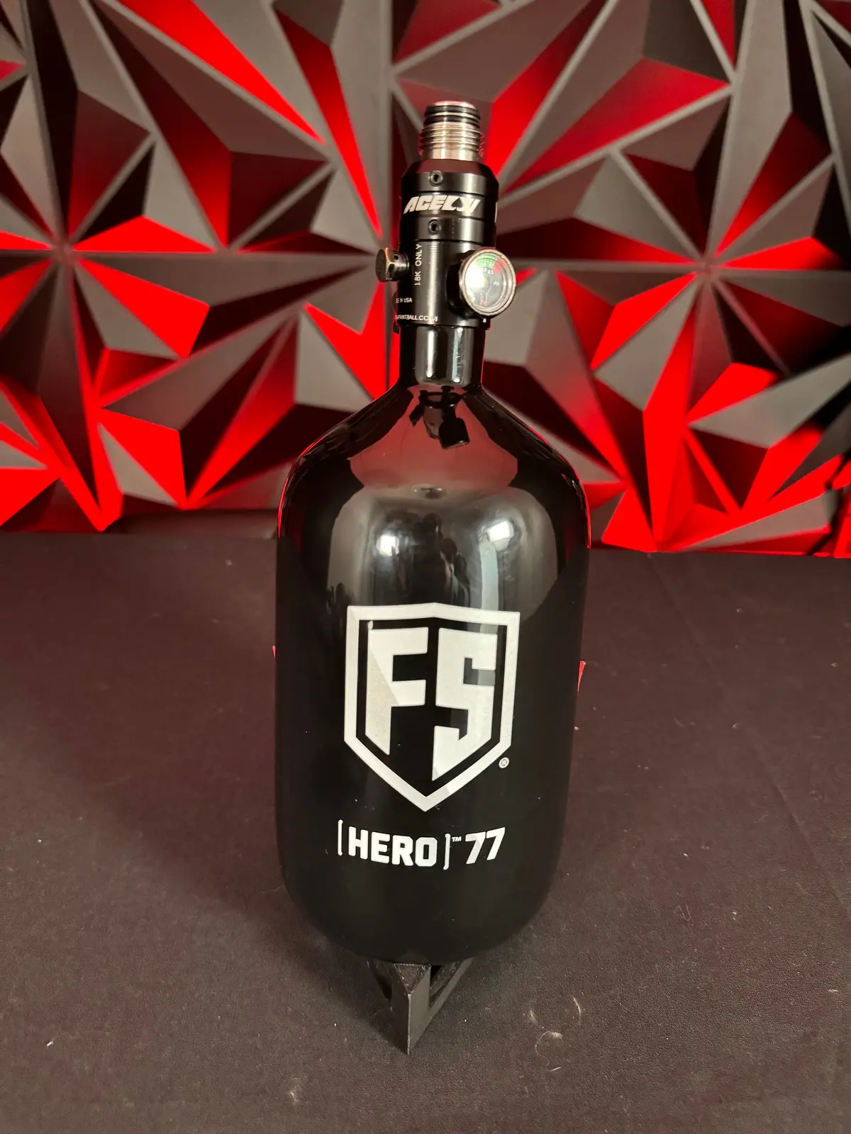 Used First Strike 77/4500 Hero Paintball Tank W/Ninja Ss Prov3 Slp 1
