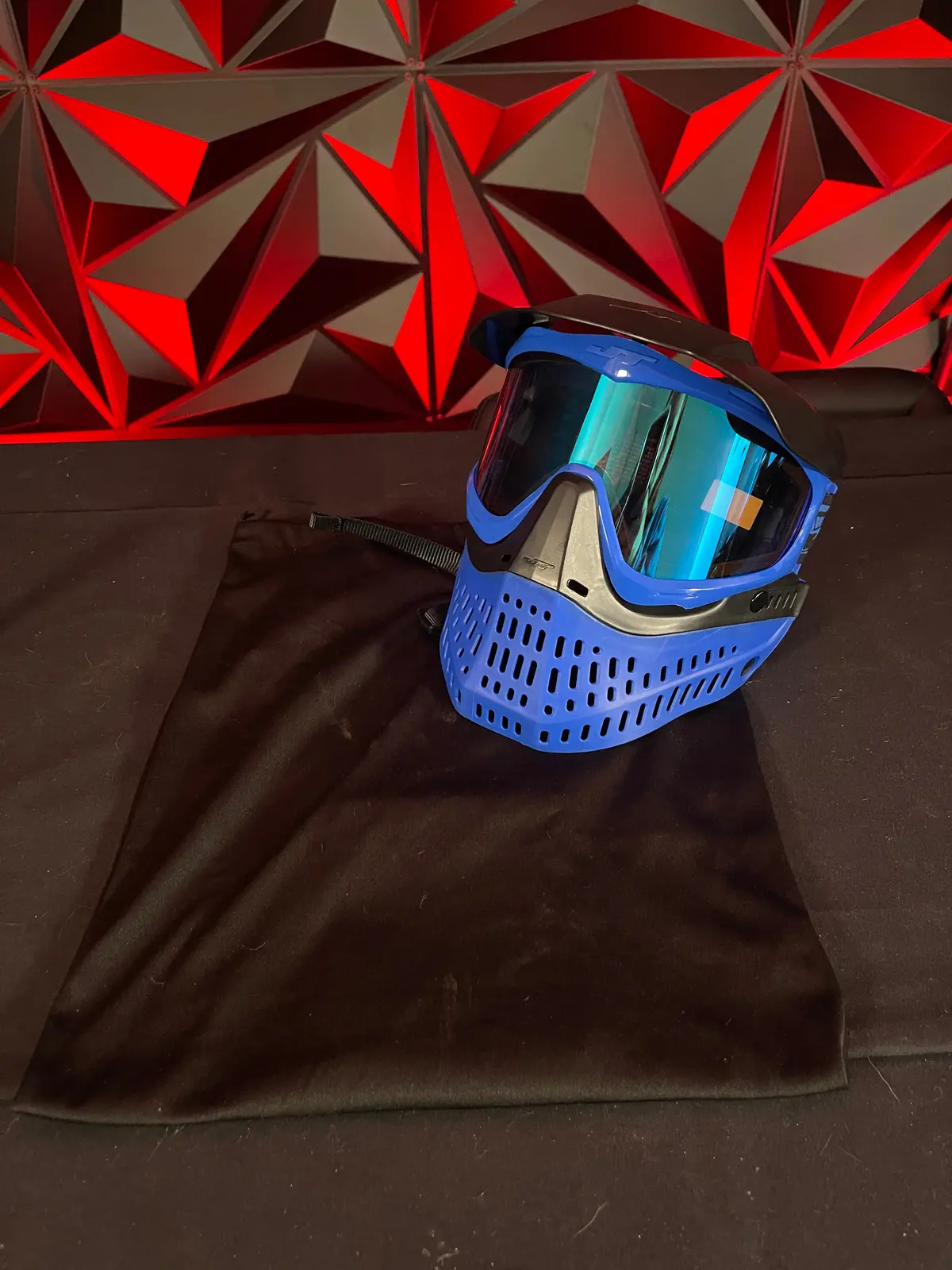 Used Jt Proflex Mask - Black/Blue W/ Visor And Soft Goggle Bag 1
