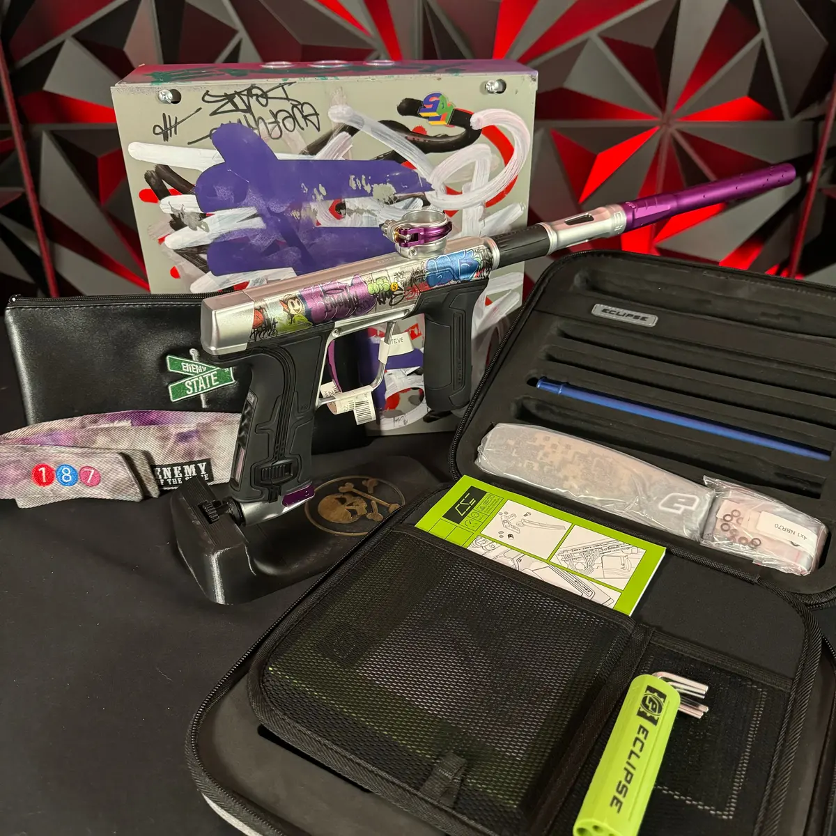 Planet Eclipse Cs3 Paintball Gun - Le Enemy Of The State W/Matching Headband And Bag, Eots Metal Cs3 Case 1