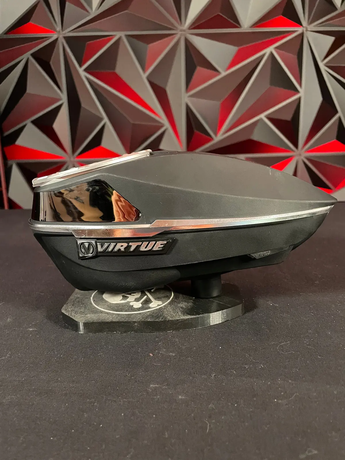 Used Virtue Spire Iv Paintball Loader - Black W/Chrome Accent Kit W/Hk Army Evo Pro Speedfeed 1