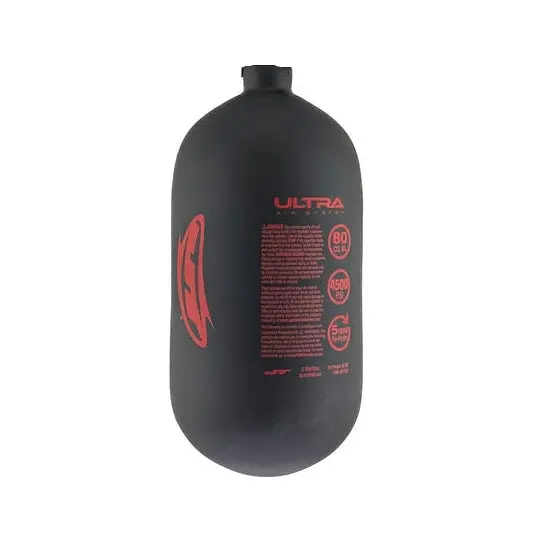 Jt Ultra Light 80Ci 4500Psi Hpa Paintball Tank - Matte Black/Red - Bottle Only 1