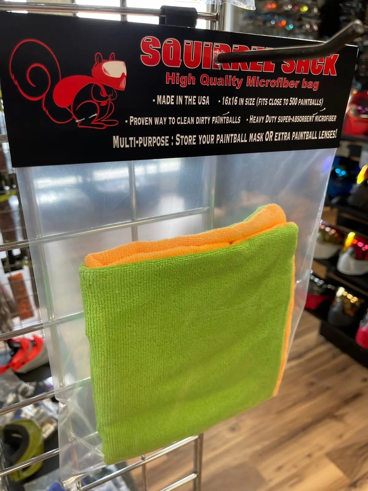 Squirrel Sack Microfiber Bag - Orange/Green 1