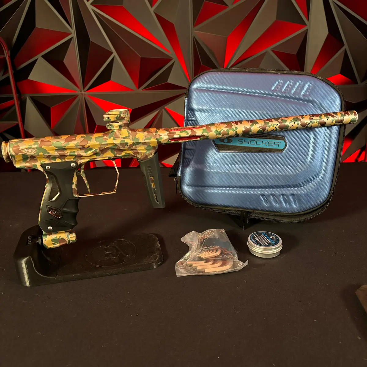 Used Shocker Amp Paintball Gun - Le Woodland Camo #11 Of 15 1