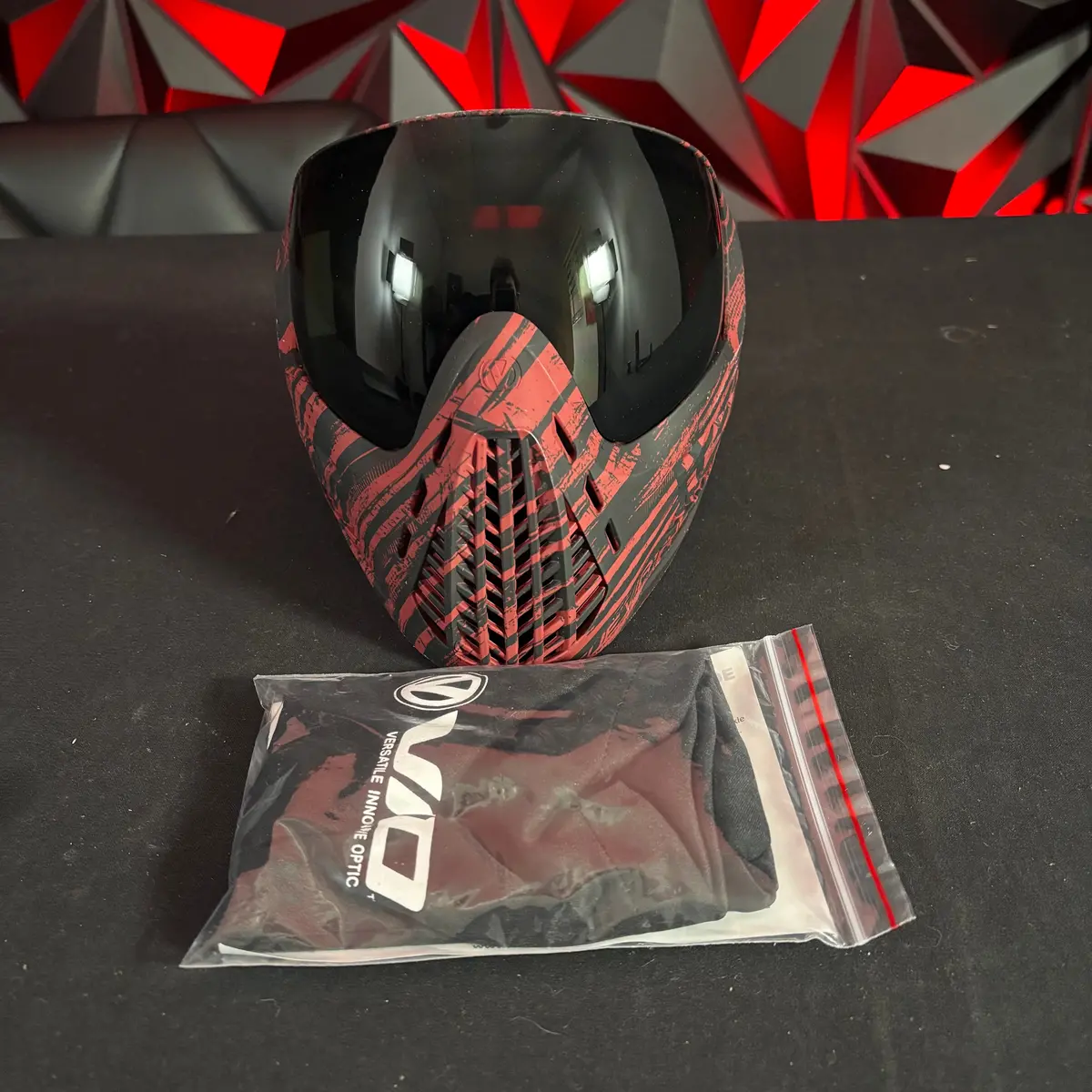 Used *Display* Virtue Vio Ascend Paintball Mask - Graphic Red 1